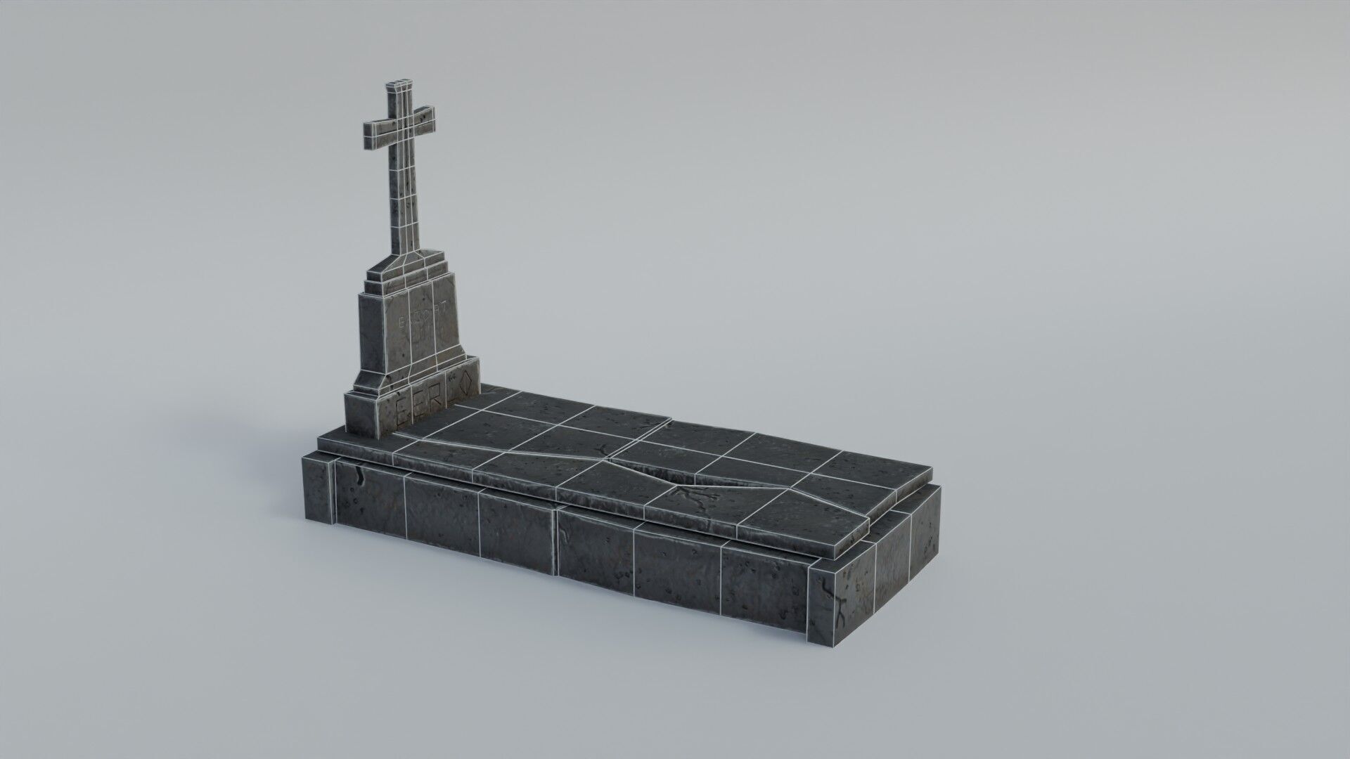 Grave 3 Low-poly 3D model_20