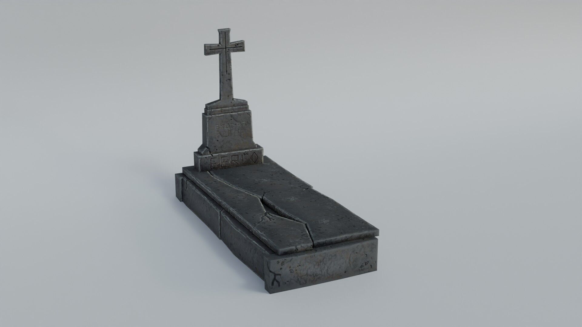 Grave 3 Low-poly 3D model_16