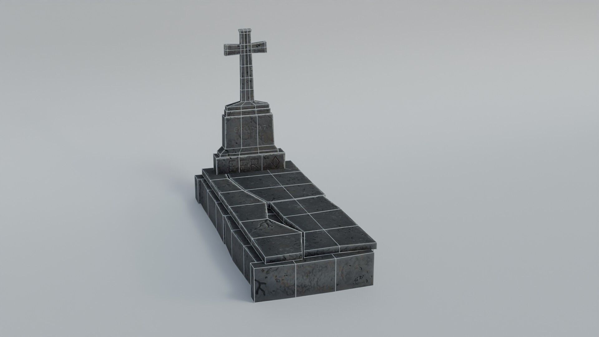 Grave 3 Low-poly 3D model_32