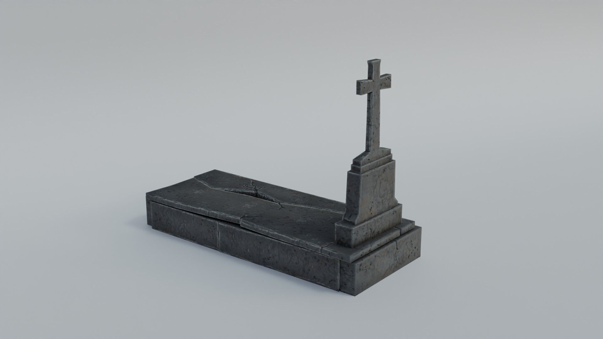 Grave 3 Low-poly 3D model_9
