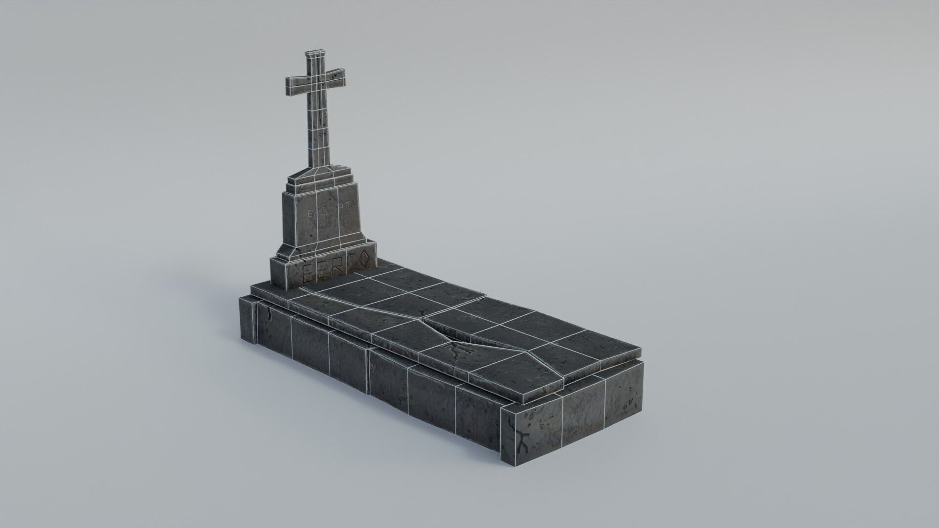Grave 3 Low-poly 3D model_19