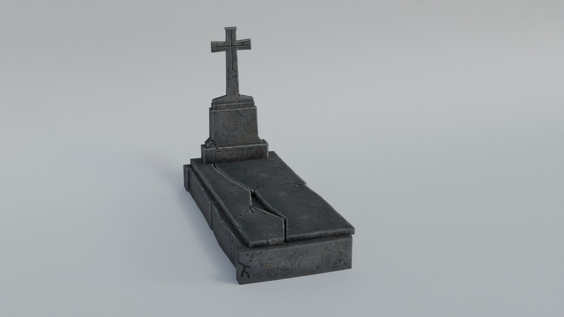 Grave 3 Low-poly 3D model_15