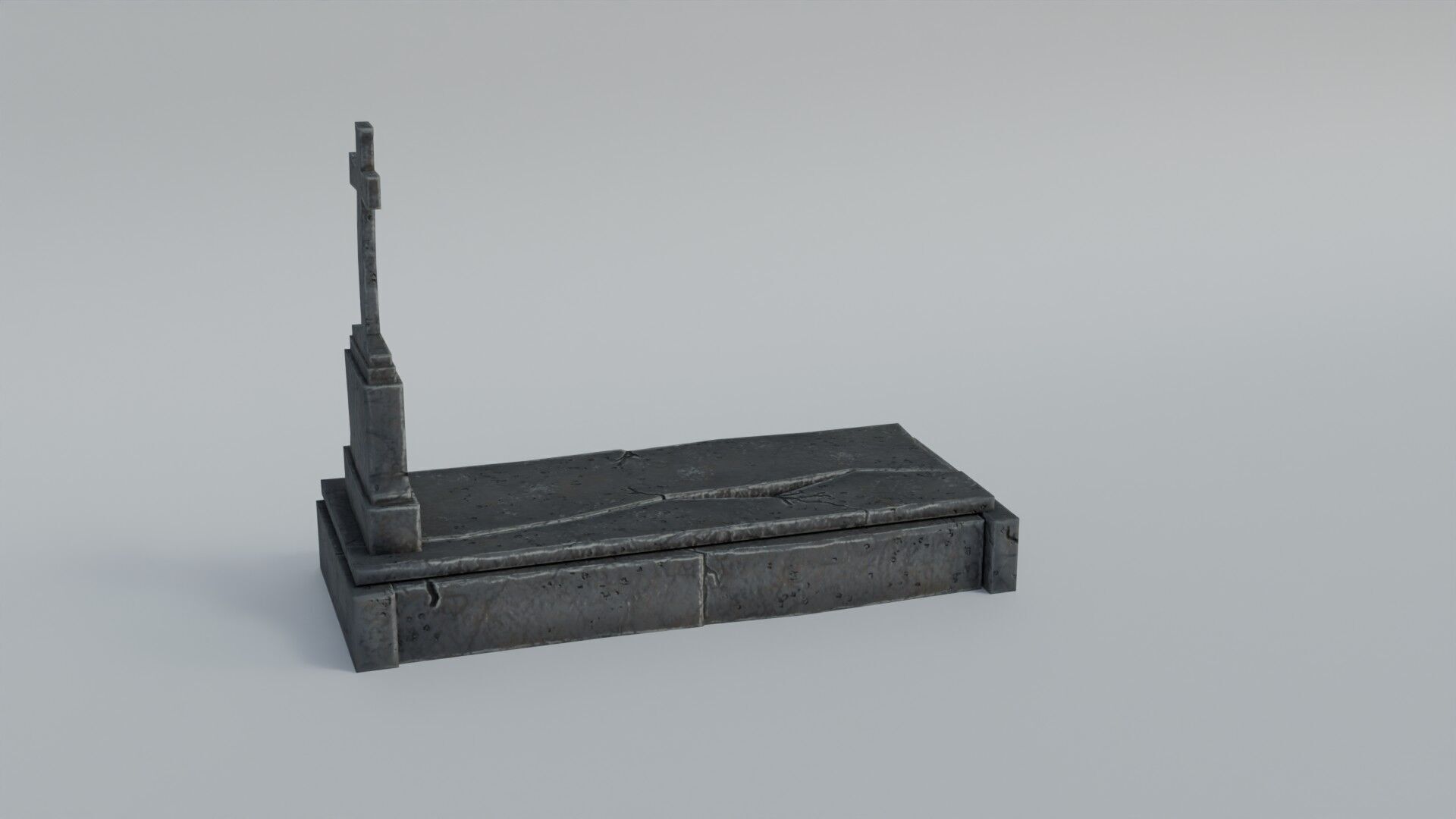Grave 3 Low-poly 3D model_5