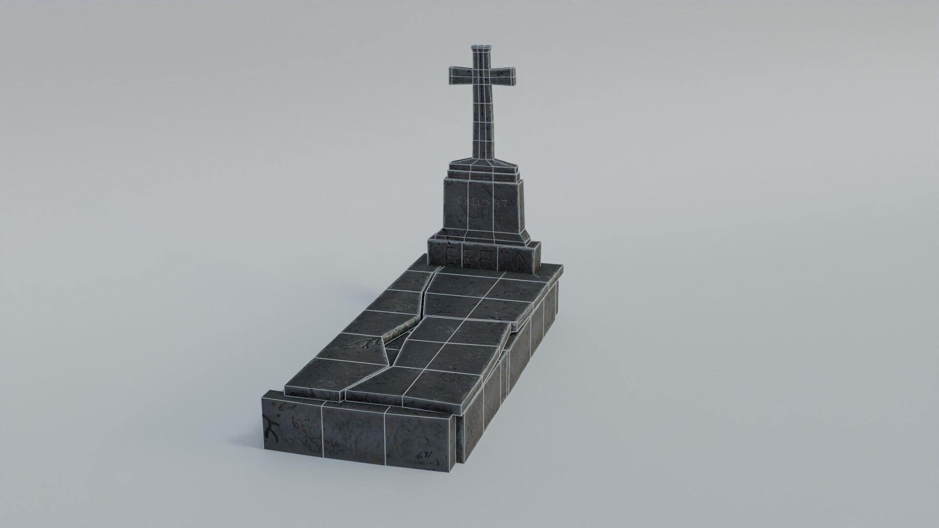 Grave 3 Low-poly 3D model_30
