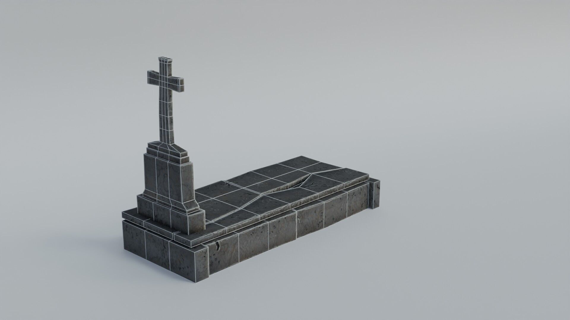 Grave 3 Low-poly 3D model_23