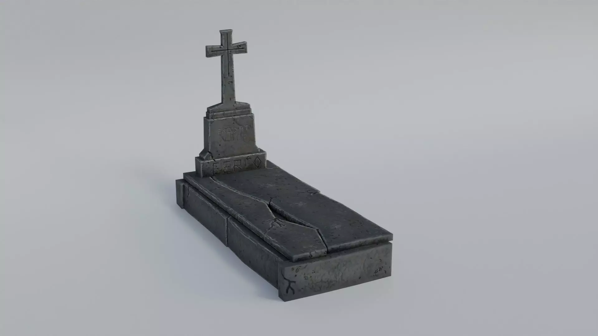 Grave 3 Low-poly 3D model_0