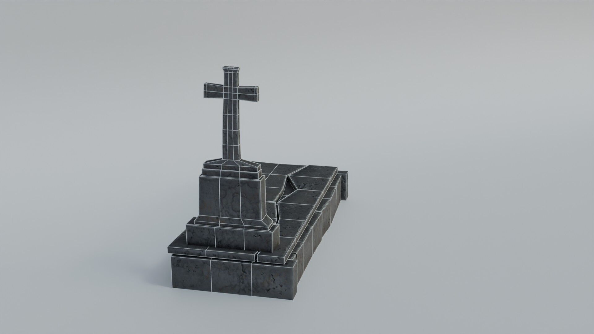 Grave 3 Low-poly 3D model_24