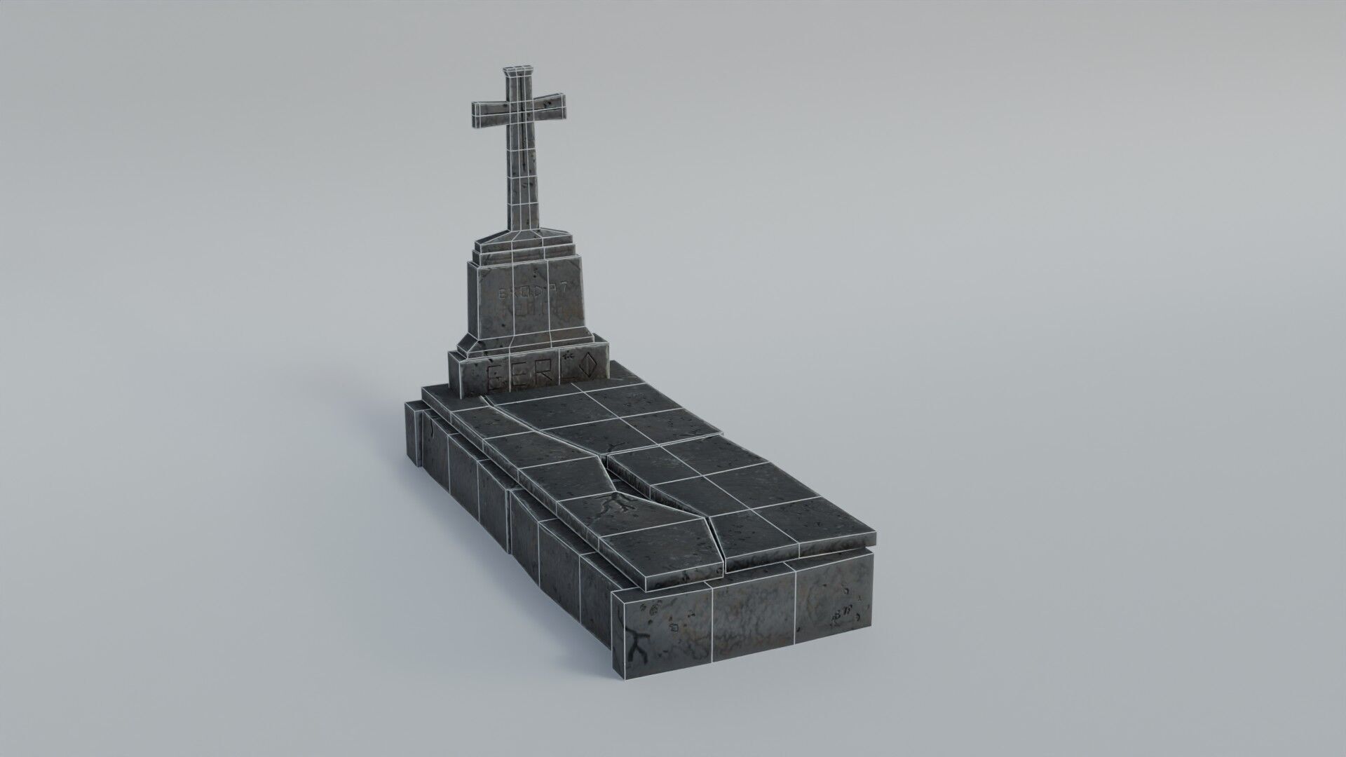 Grave 3 Low-poly 3D model_33
