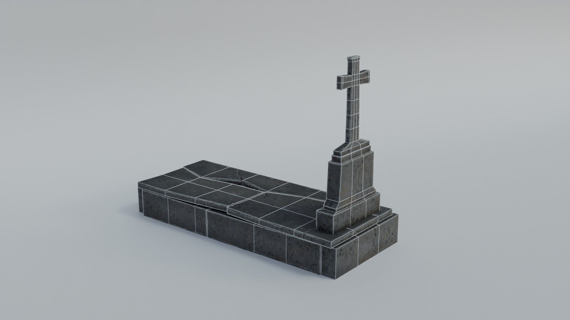 Grave 3 Low-poly 3D model_26