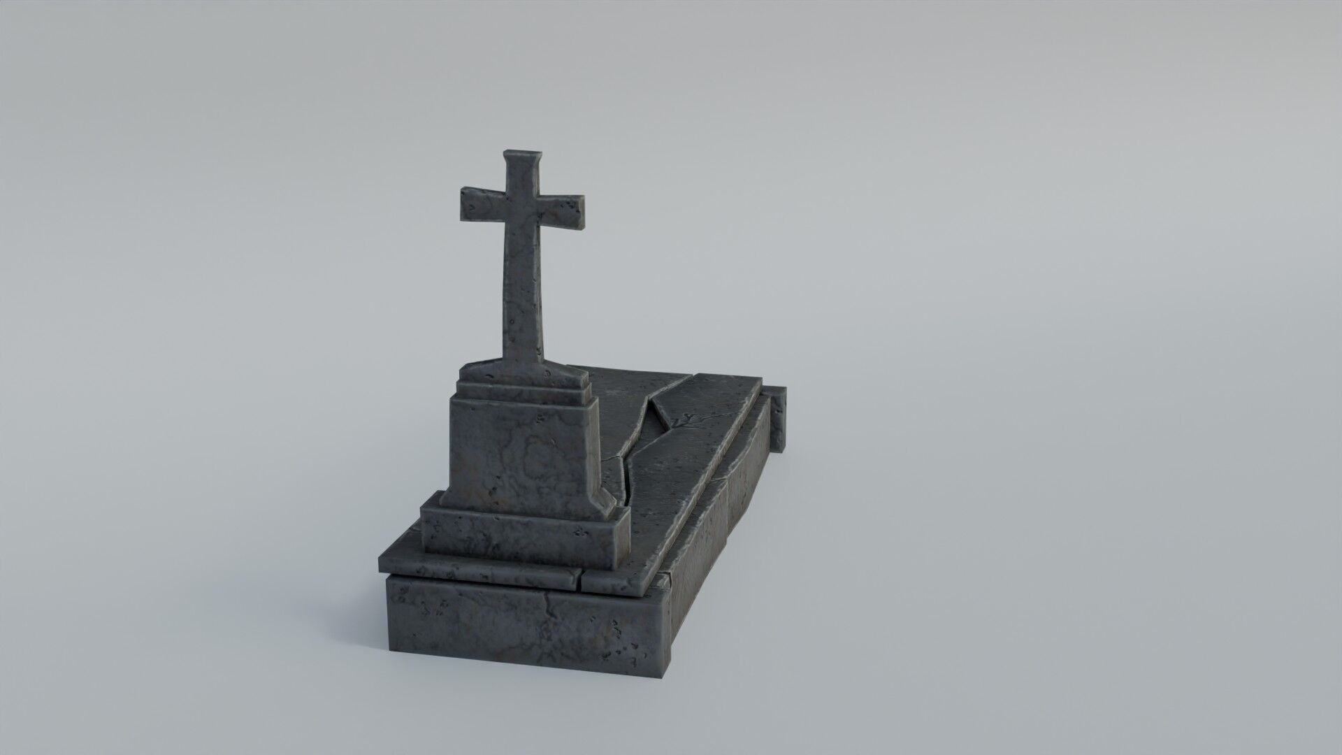 Grave 3 Low-poly 3D model_7