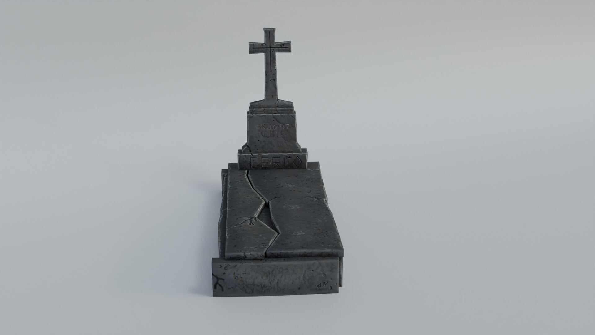 Grave 3 Low-poly 3D model_14