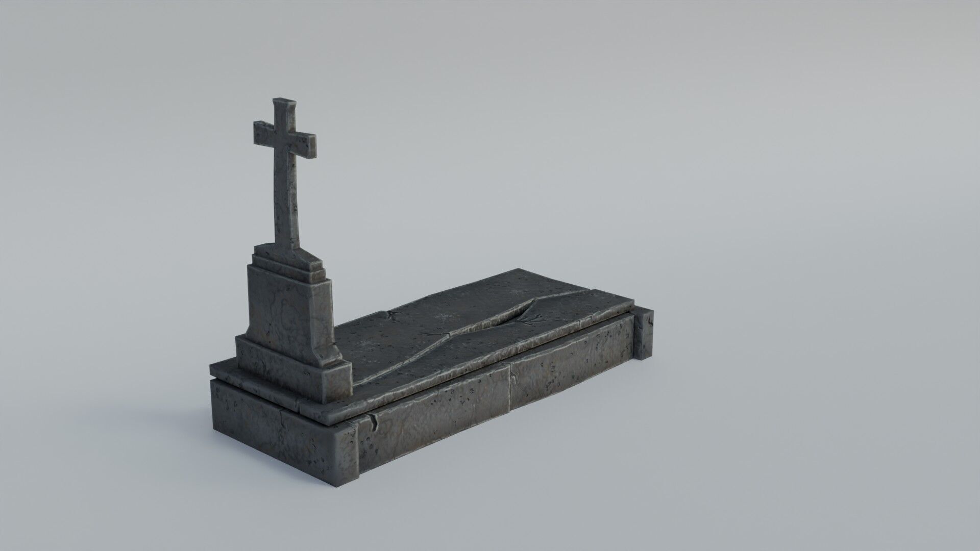 Grave 3 Low-poly 3D model_6