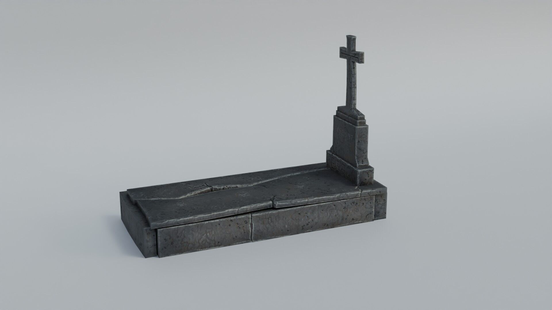 Grave 3 Low-poly 3D model_11