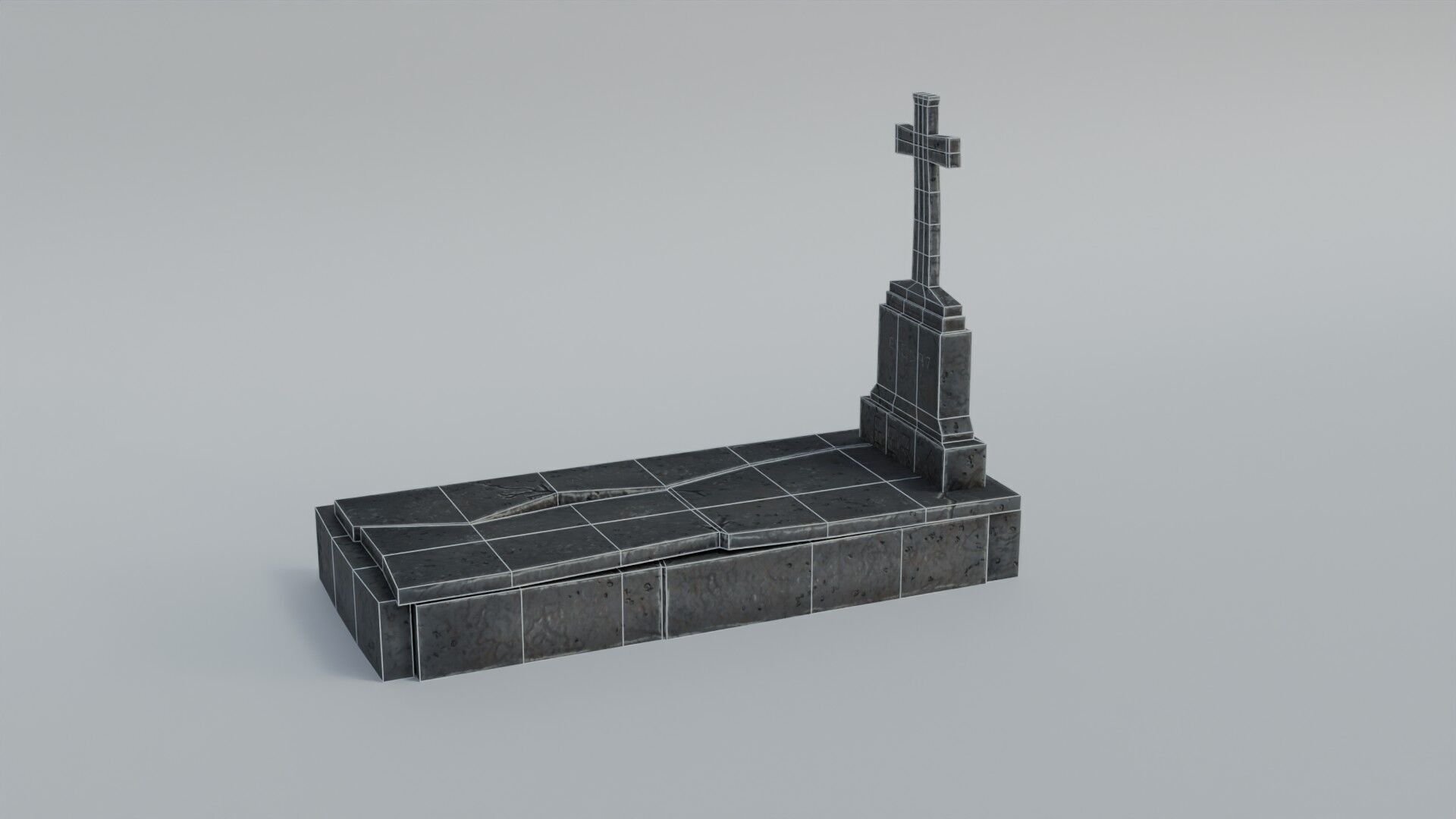 Grave 3 Low-poly 3D model_28