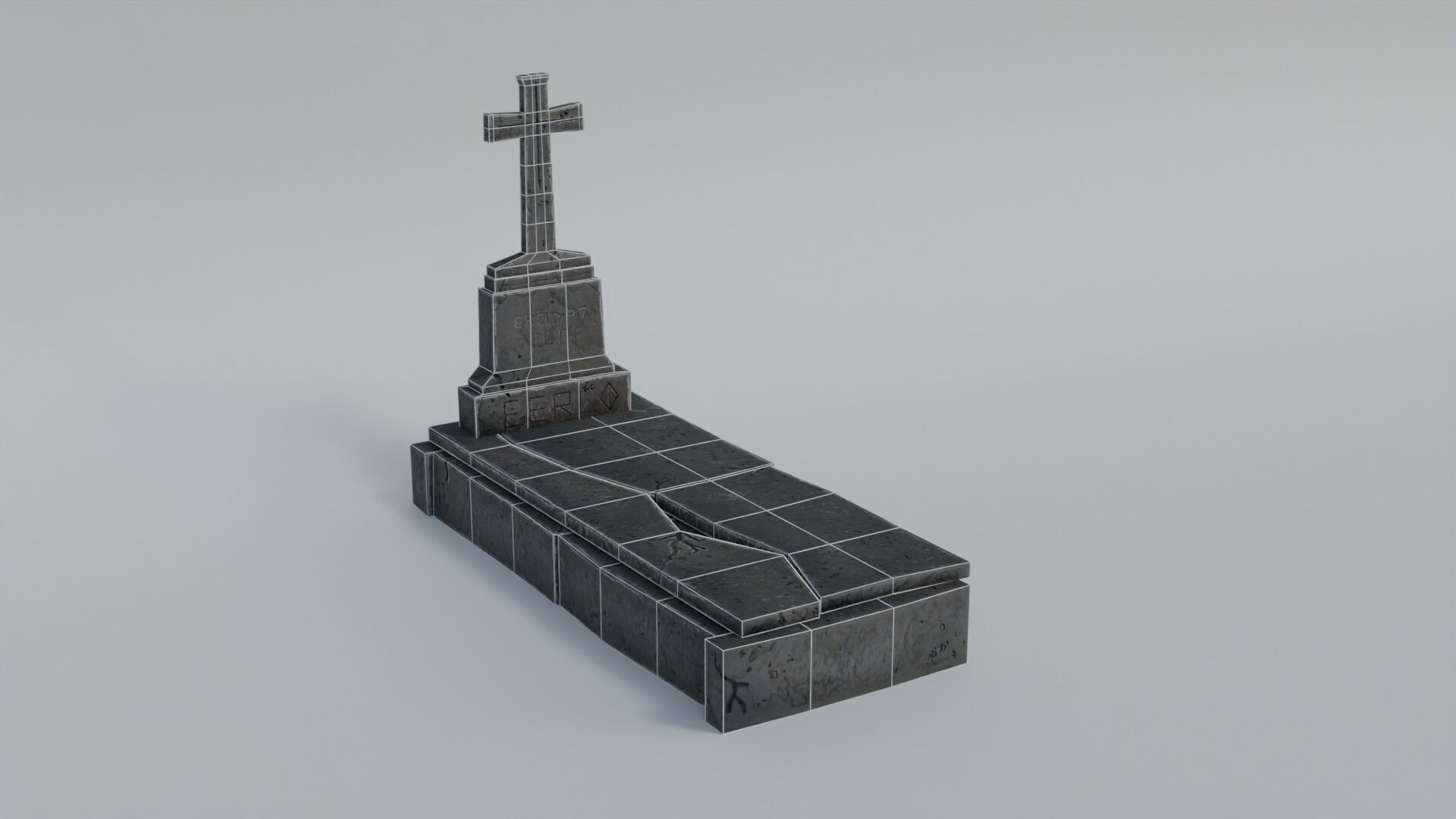 Grave 3 Low-poly 3D model_18