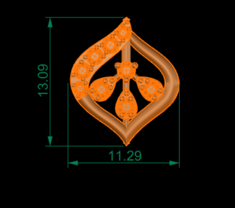 diamond pendant set 3D print model_3