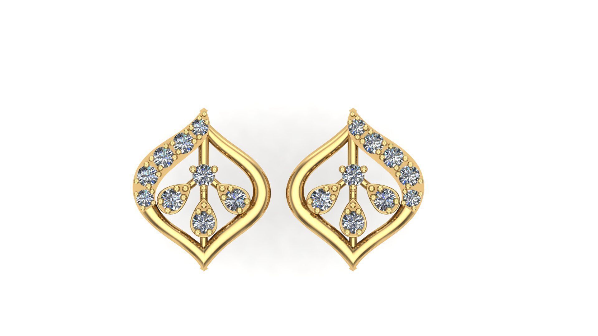 diamond pendant set 3D print model_6