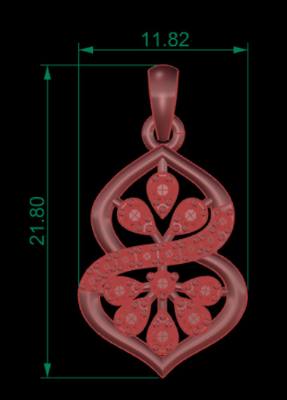 diamond pendant set 3D print model_1