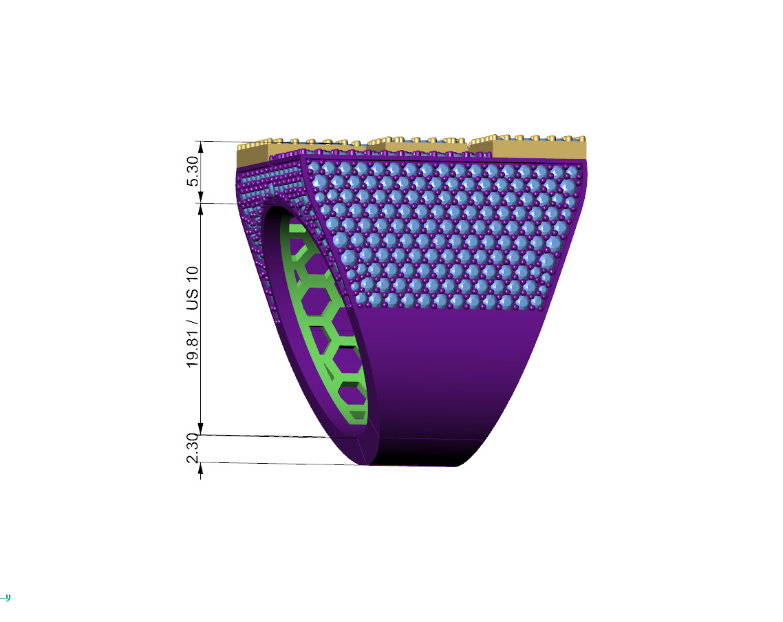 Custom Initial A to Z Letter Diamond Ring -  Alphabet Rings 3D print model_8