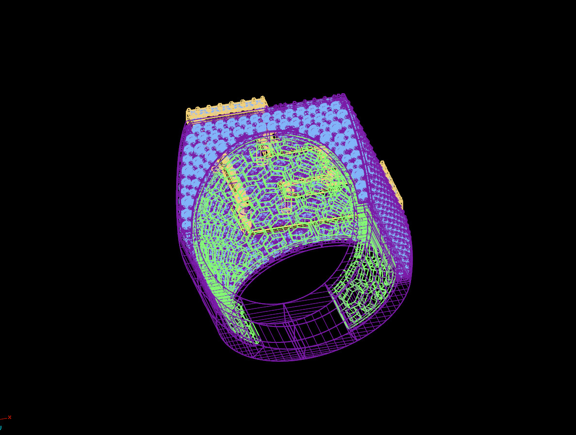 Custom Initial A to Z Letter Diamond Ring -  Alphabet Rings 3D print model_14