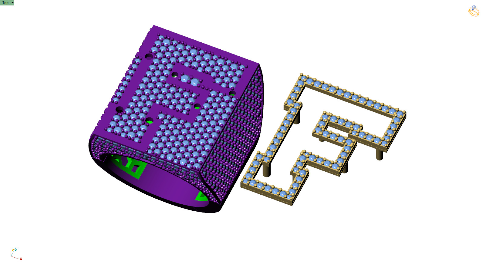 Custom Initial A to Z Letter Diamond Ring -  Alphabet Rings 3D print model_11