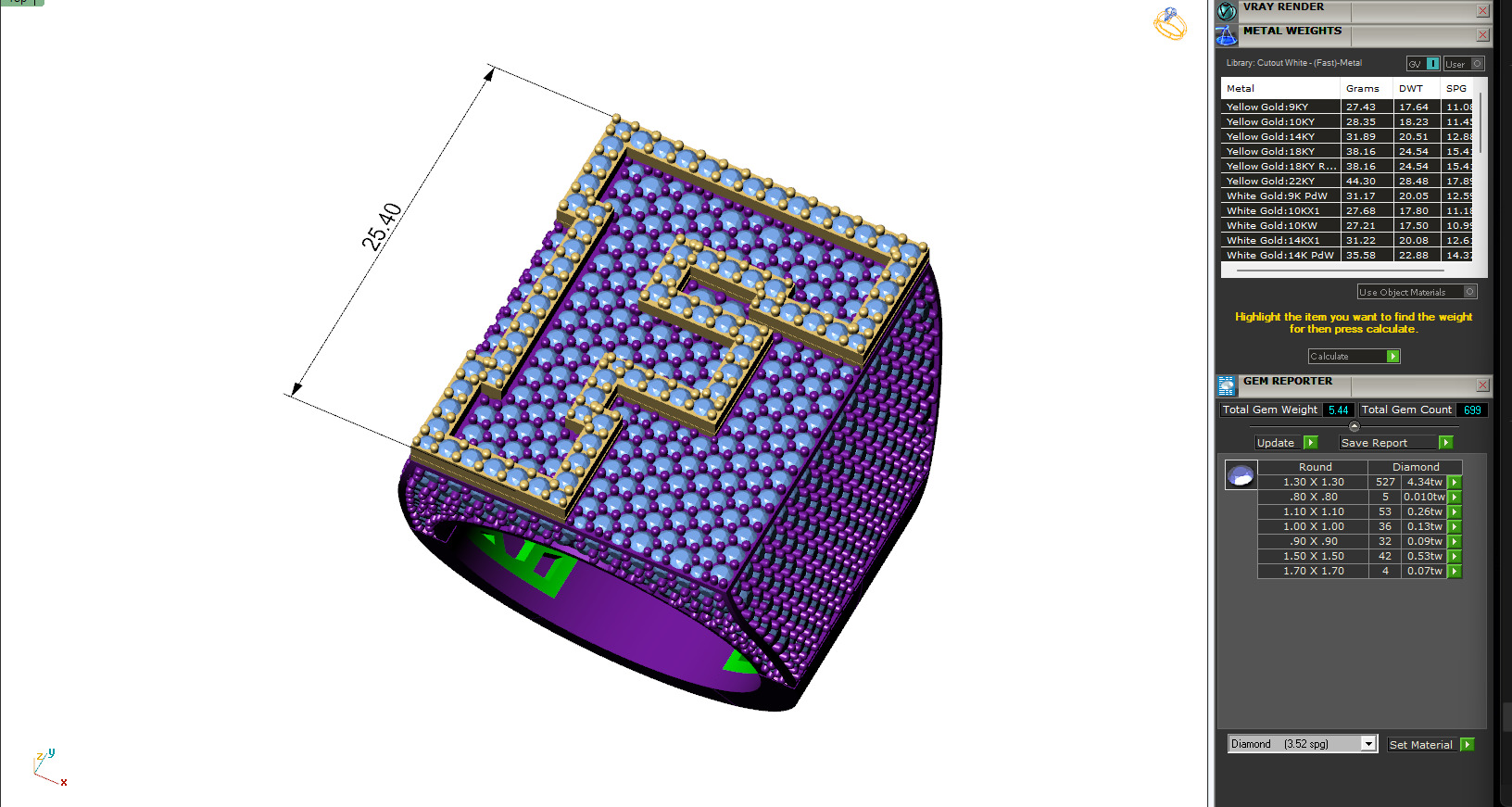 Custom Initial A to Z Letter Diamond Ring -  Alphabet Rings 3D print model_6