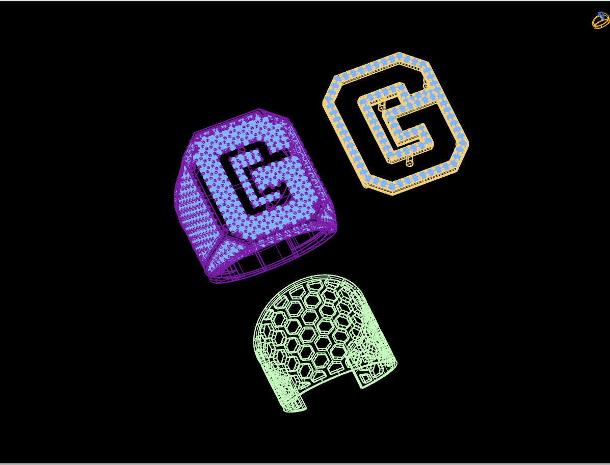 Custom Initial A to Z Letter Diamond Ring - Alphabet Rings 3D print model_15