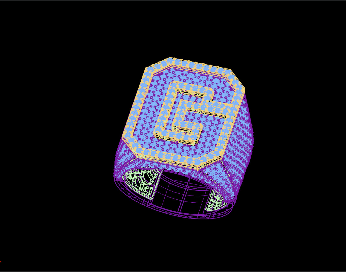 Custom Initial A to Z Letter Diamond Ring - Alphabet Rings 3D print model_13