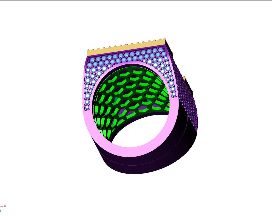 Custom Initial A to Z Letter Diamond Ring - Alphabet Rings 3D print model_10