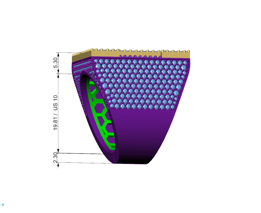 Custom Initial A to Z Letter Diamond Ring - Alphabet Rings 3D print model_7