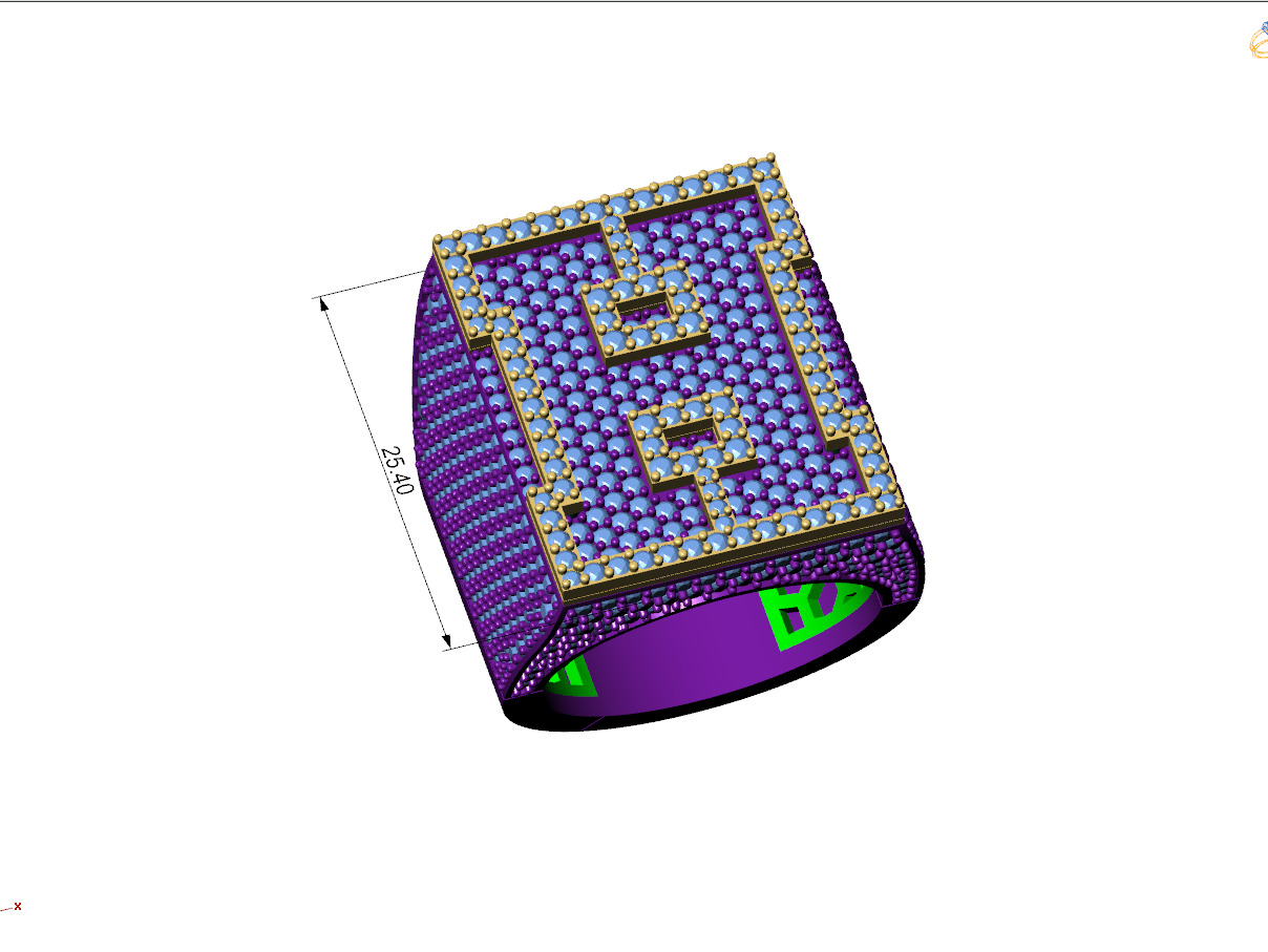 Custom Initial A to Z Letter Diamond Ring - Alphabet Rings 3D print model_4