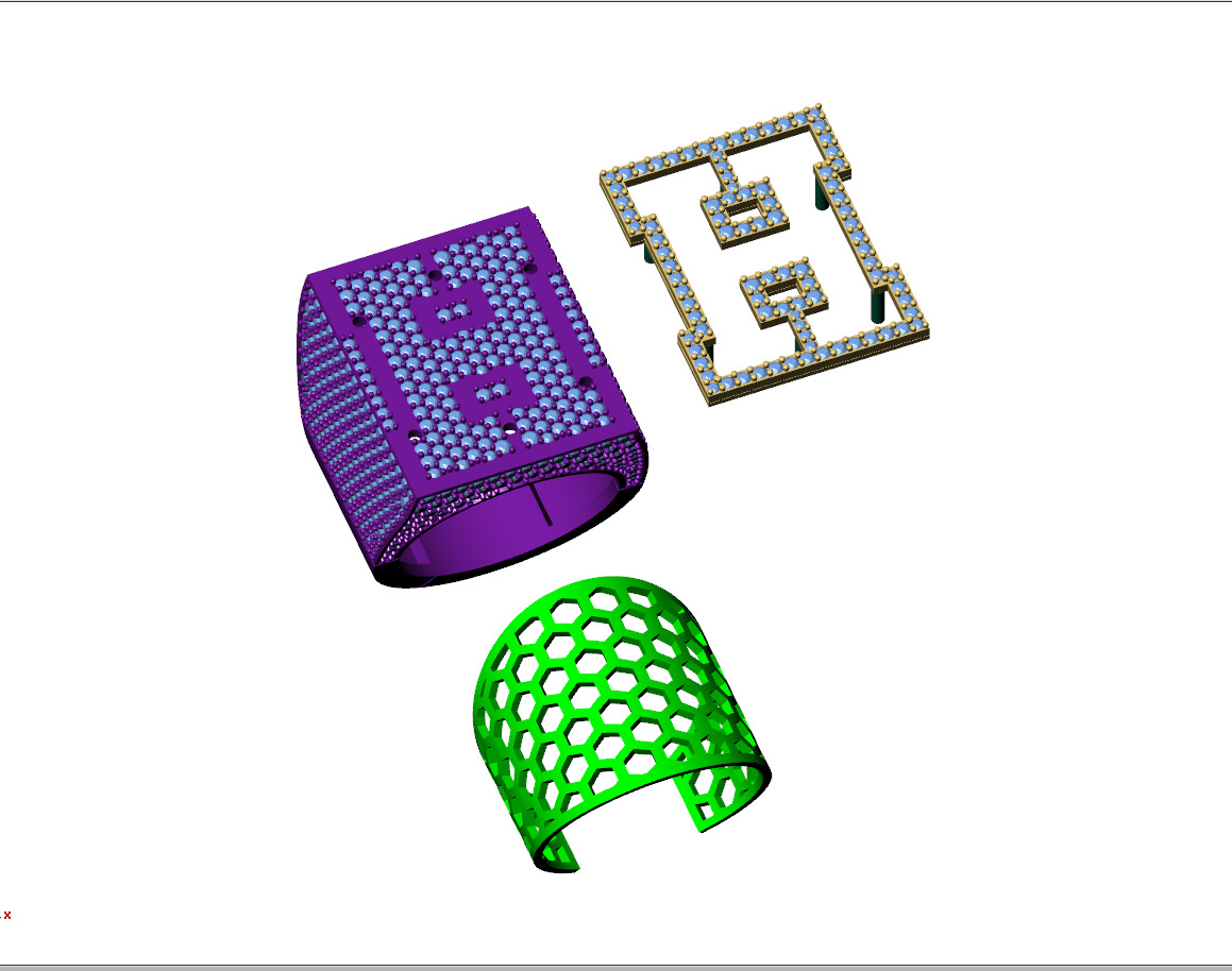 Custom Initial A to Z Letter Diamond Ring - Alphabet Rings 3D print model_12