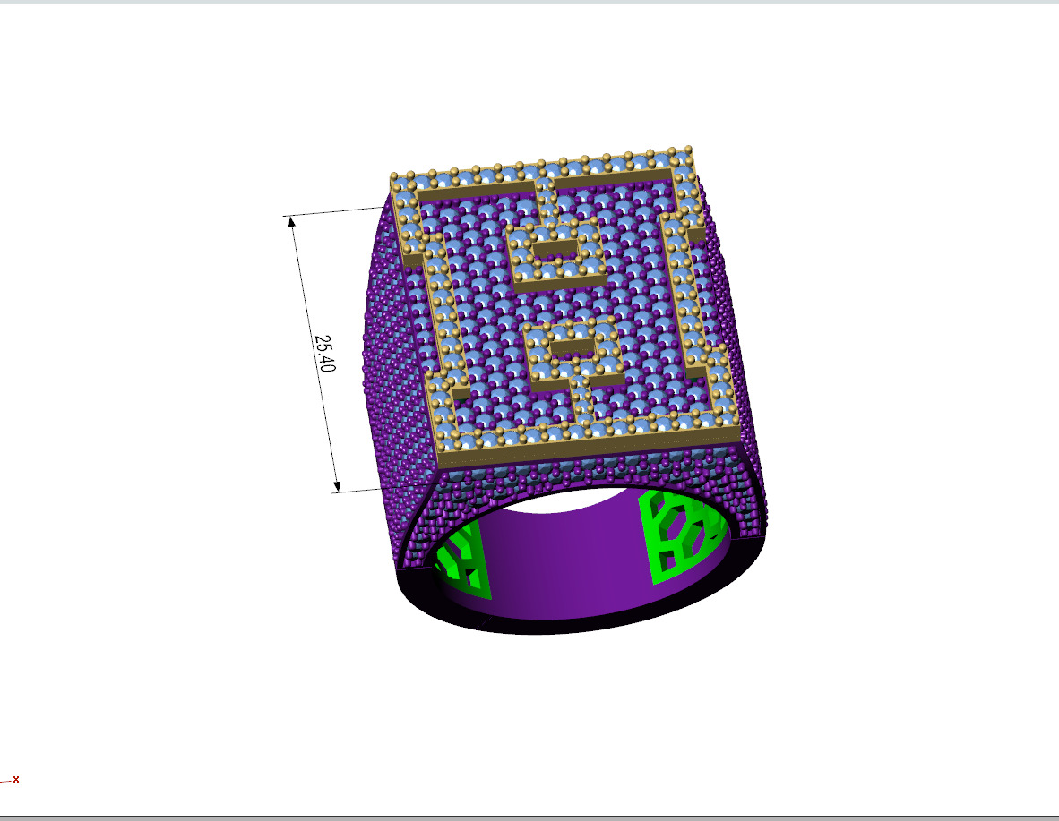 Custom Initial A to Z Letter Diamond Ring - Alphabet Rings 3D print model_8