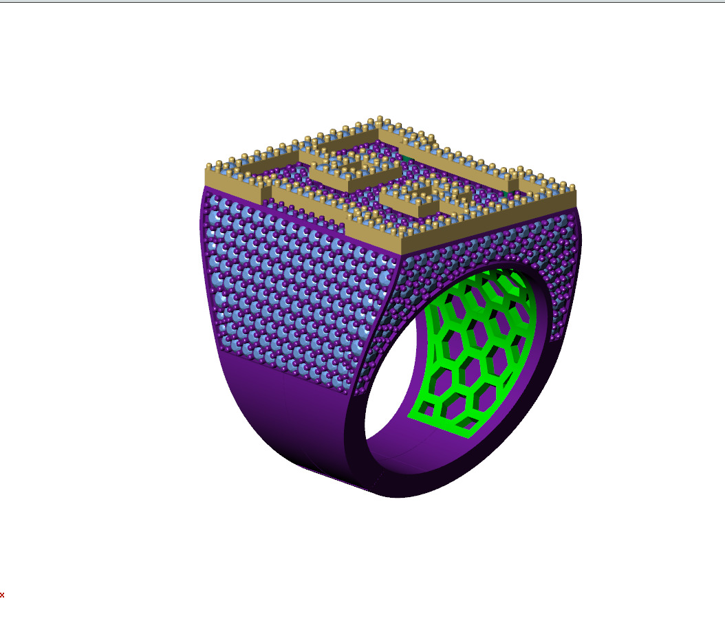 Custom Initial A to Z Letter Diamond Ring - Alphabet Rings 3D print model_9