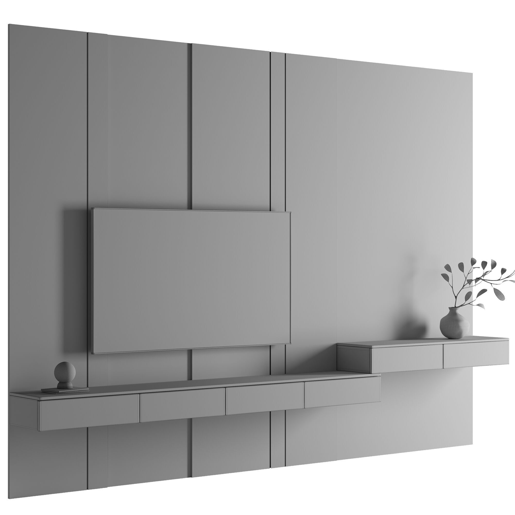 Bedroom Furniture Composition 17 3D model_6
