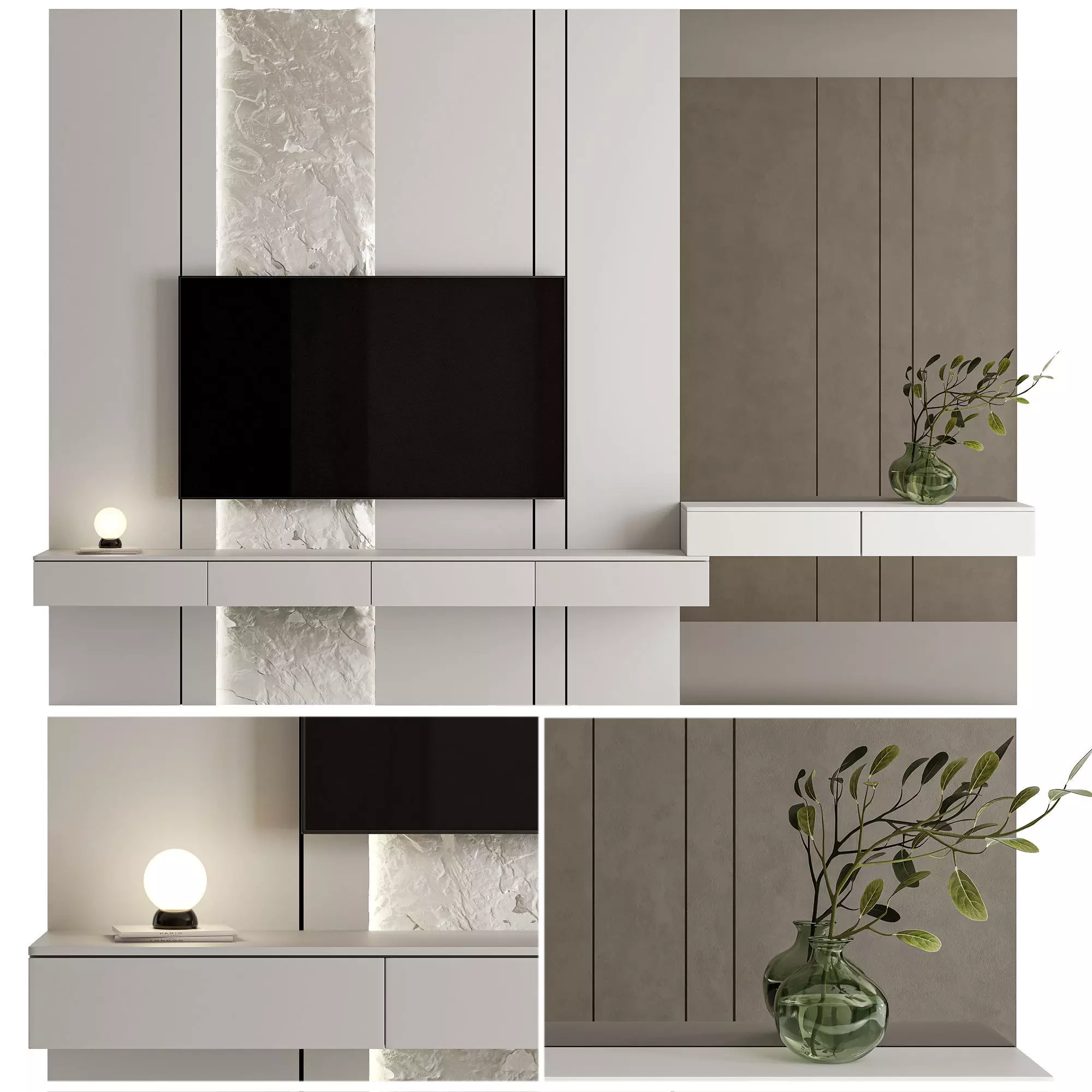 Bedroom Furniture Composition 17 3D model_0