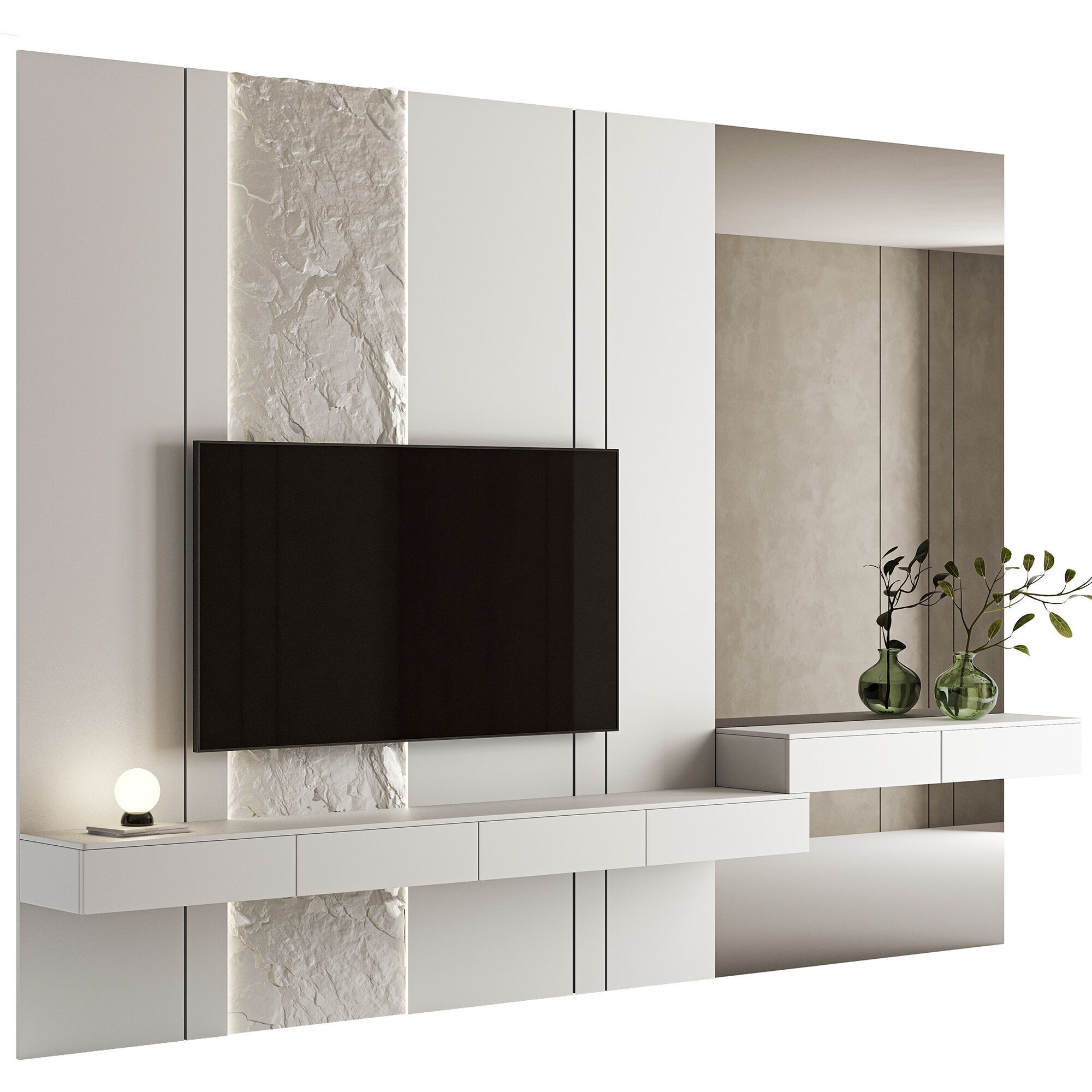 Bedroom Furniture Composition 17 3D model_2