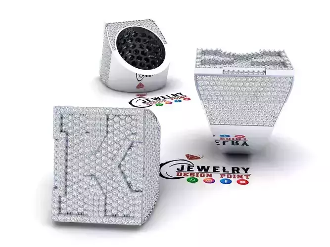 Custom Initial A to Z Letter Diamond Ring -  Alphabet Rings 3D print model