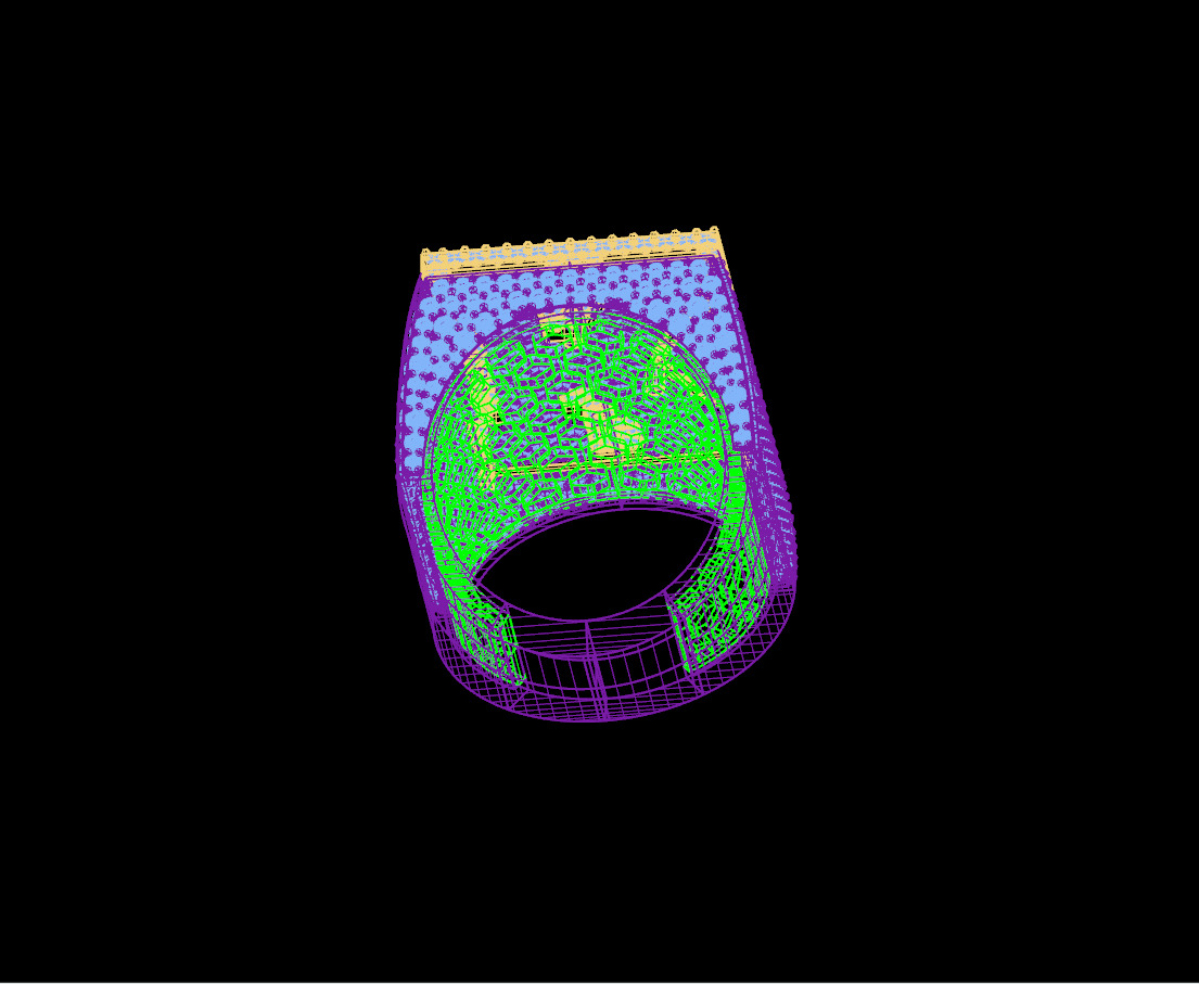 Custom Initial A to Z Letter Diamond Ring -  Alphabet Rings 3D print model_14