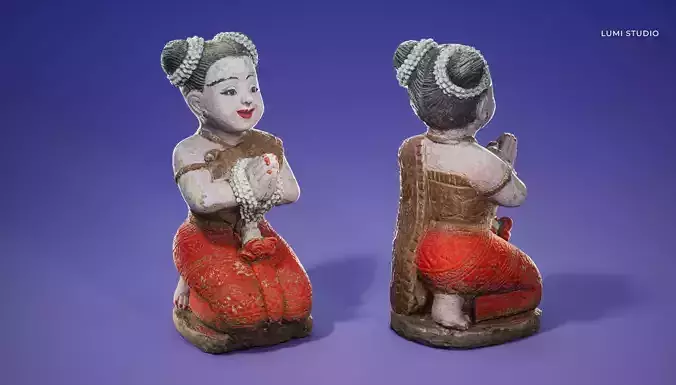 Female Statue Free low-poly 3D model
