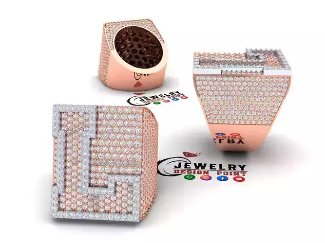 Custom Initial A to Z Letter Diamond Ring -  Alphabet Rings