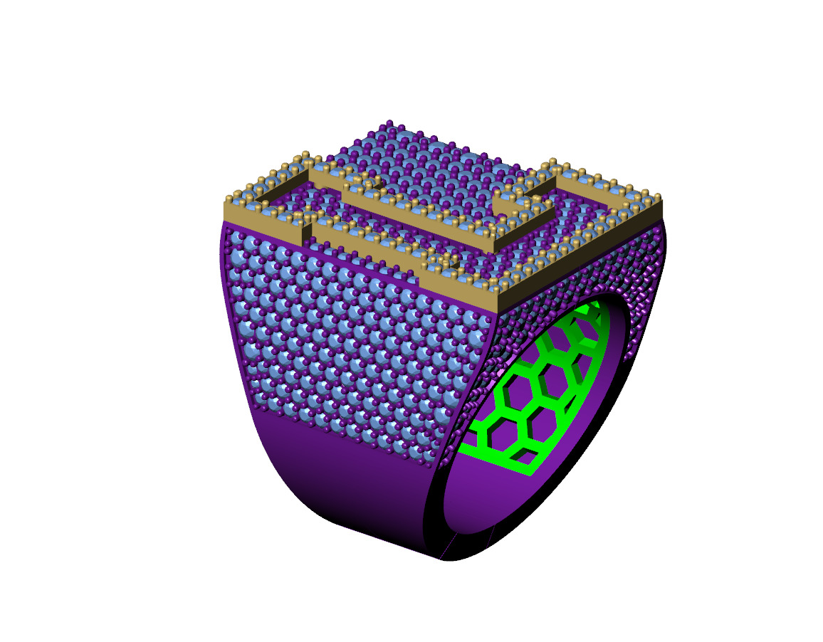 Custom Initial A to Z Letter Diamond Ring -  Alphabet Rings 3D print model_10