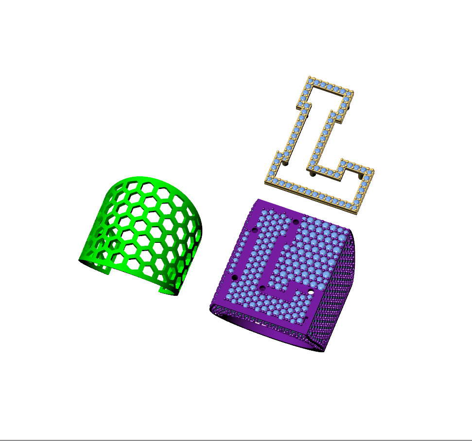 Custom Initial A to Z Letter Diamond Ring -  Alphabet Rings 3D print model_12