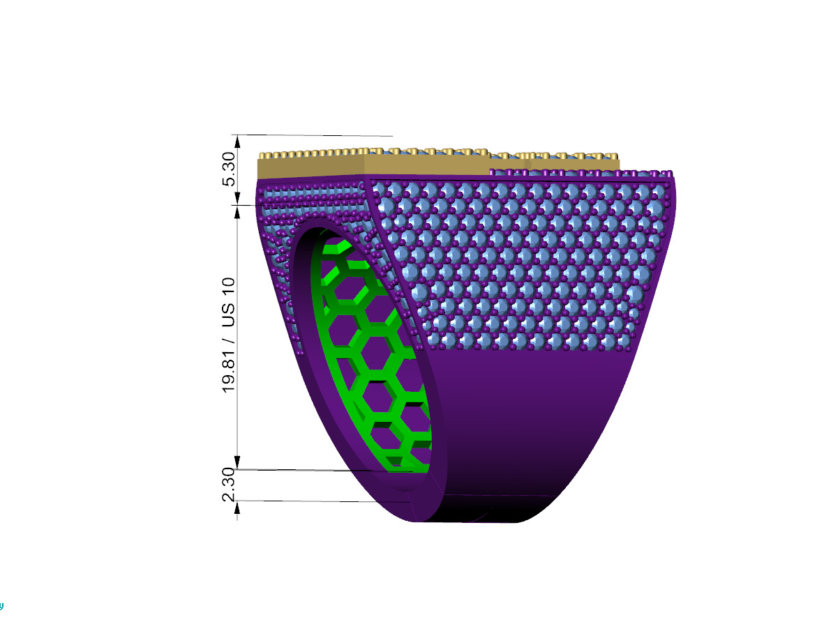 Custom Initial A to Z Letter Diamond Ring -  Alphabet Rings 3D print model_8