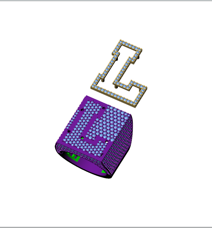 Custom Initial A to Z Letter Diamond Ring -  Alphabet Rings 3D print model_11