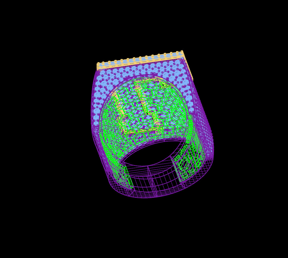 Custom Initial A to Z Letter Diamond Ring -  Alphabet Rings 3D print model_14