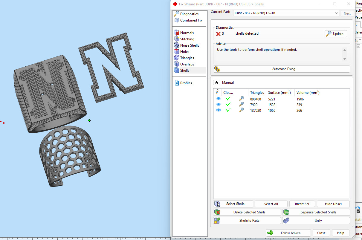 Custom Initial A to Z Letter Diamond Ring -  Alphabet Rings 3D print model_19