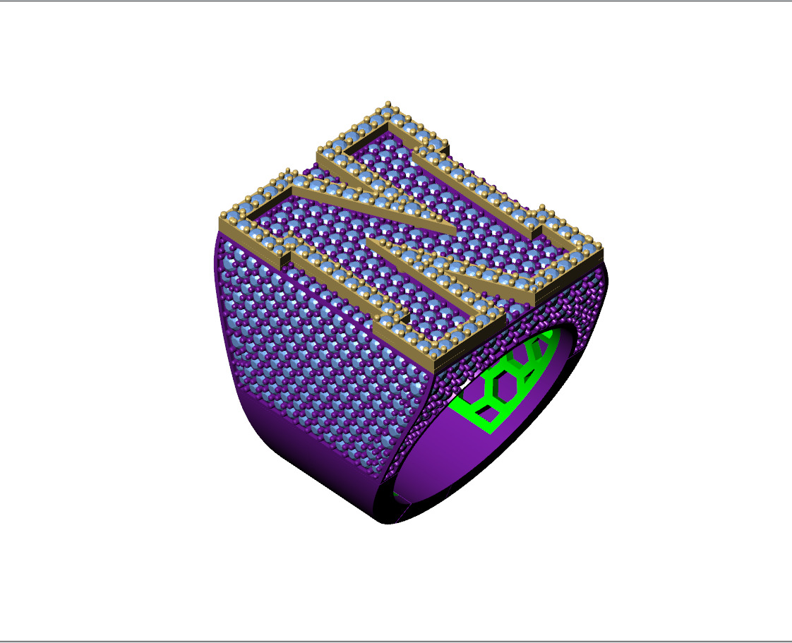 Custom Initial A to Z Letter Diamond Ring -  Alphabet Rings 3D print model_9