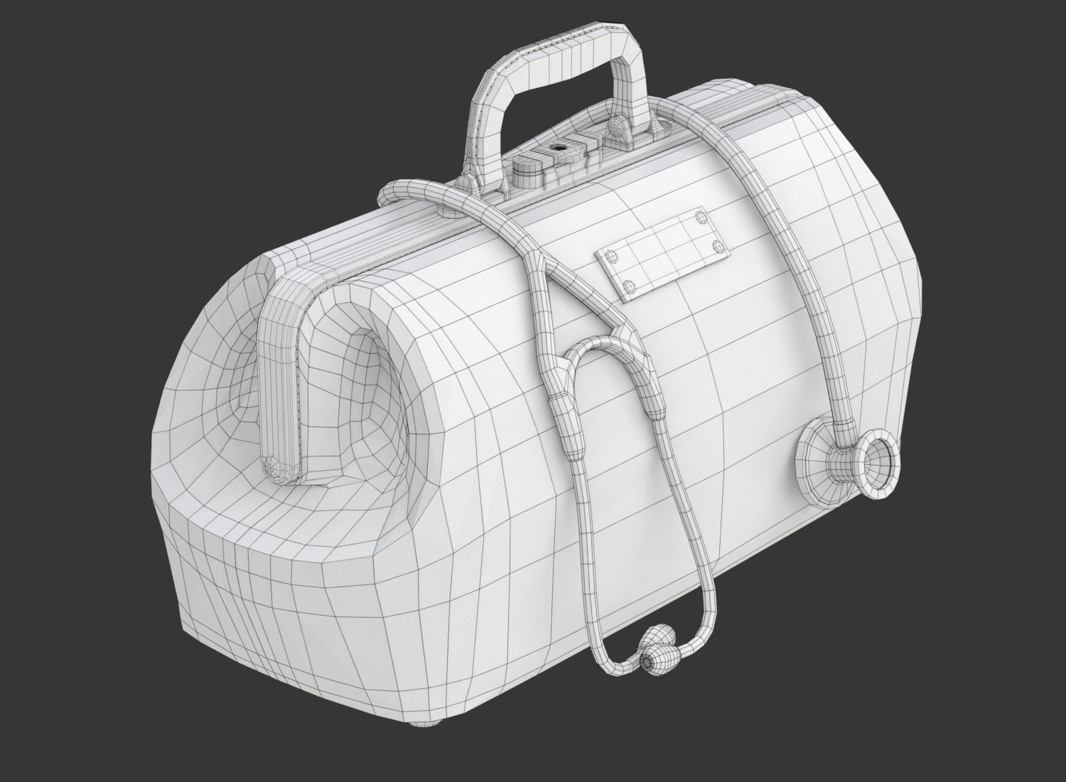 Doctor Mouth Bag With Stethoscope 3D model_10