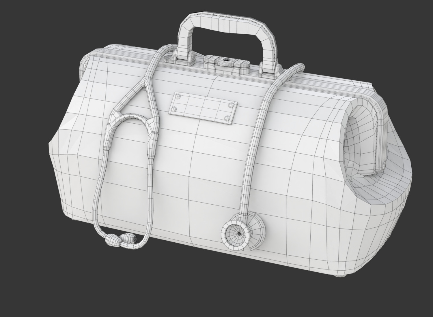 Doctor Mouth Bag With Stethoscope 3D model_11